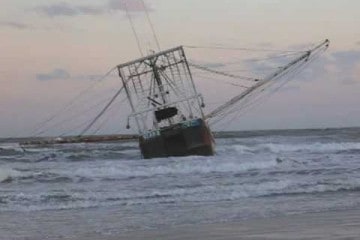 Fishing Troller Stranded On Wildwood Beach