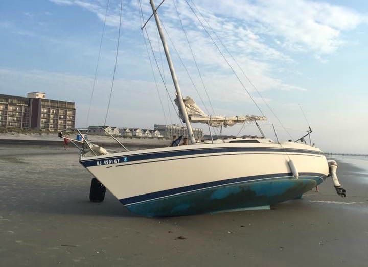 Boat Beached In North Wildwood
