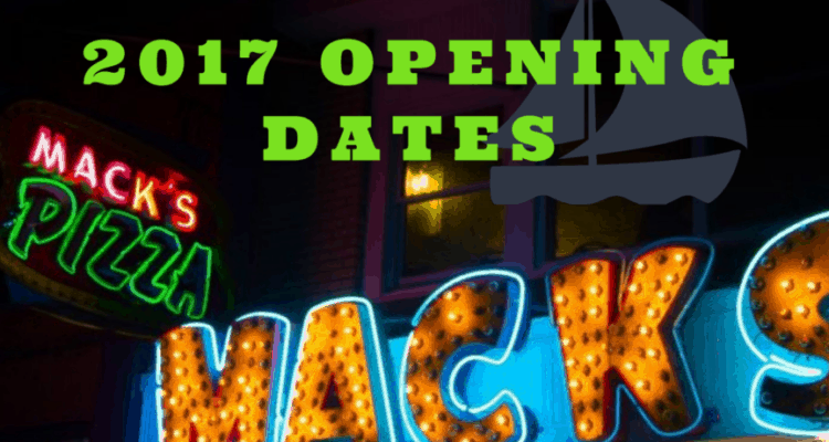 2017 Opening Dates