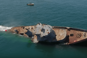 Watch A Ship Sink Off of Cape May