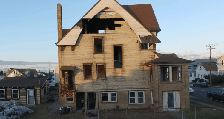 Drone Video of N. Wildwood House Demolition