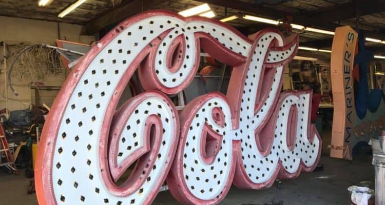 Coca Cola Sign Taken Down For Refurbishment