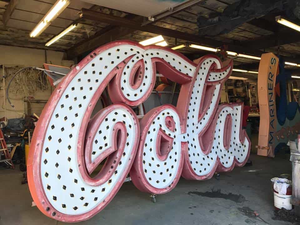 Coca Cola Sign Taken Down For Refurbishment