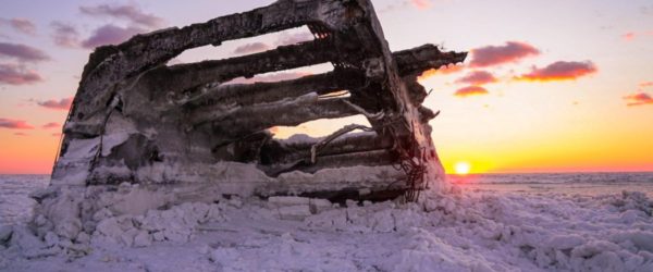 Man Walks Out To Cape May's Concrete Ship