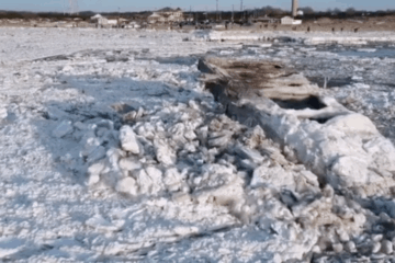 Watch Ice Crash into Cape May's Concrete Ship