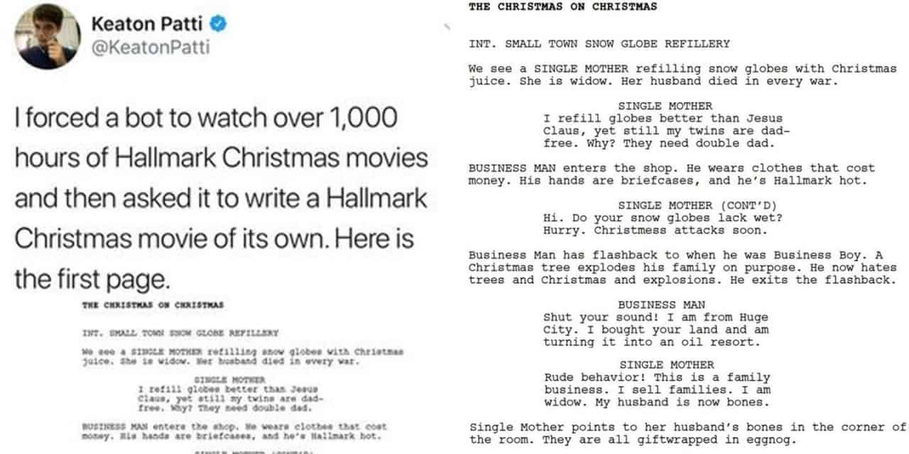 Someone Made a Bot Watch 1,000 Hours of Hallmark Christmas Movies and Write an Epic Script