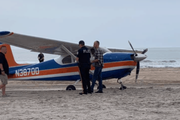 Plane Lands On Ocean City Beach