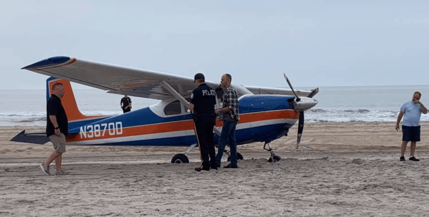 Plane Lands On Ocean City Beach