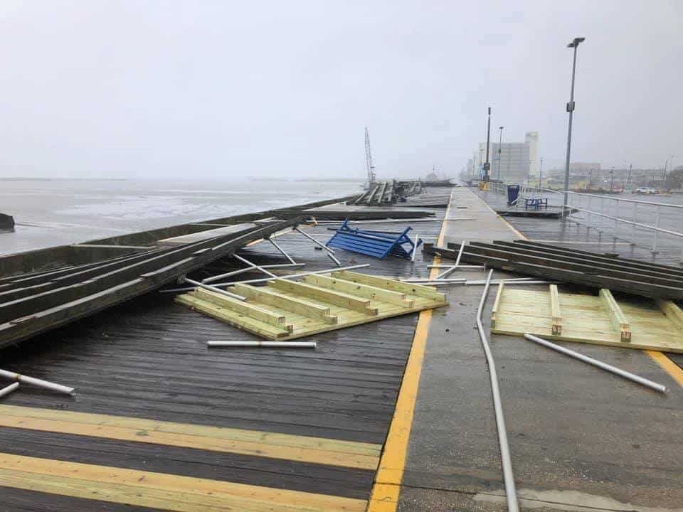 Section of the Wildwood Boardwalk Destroyed By Wind