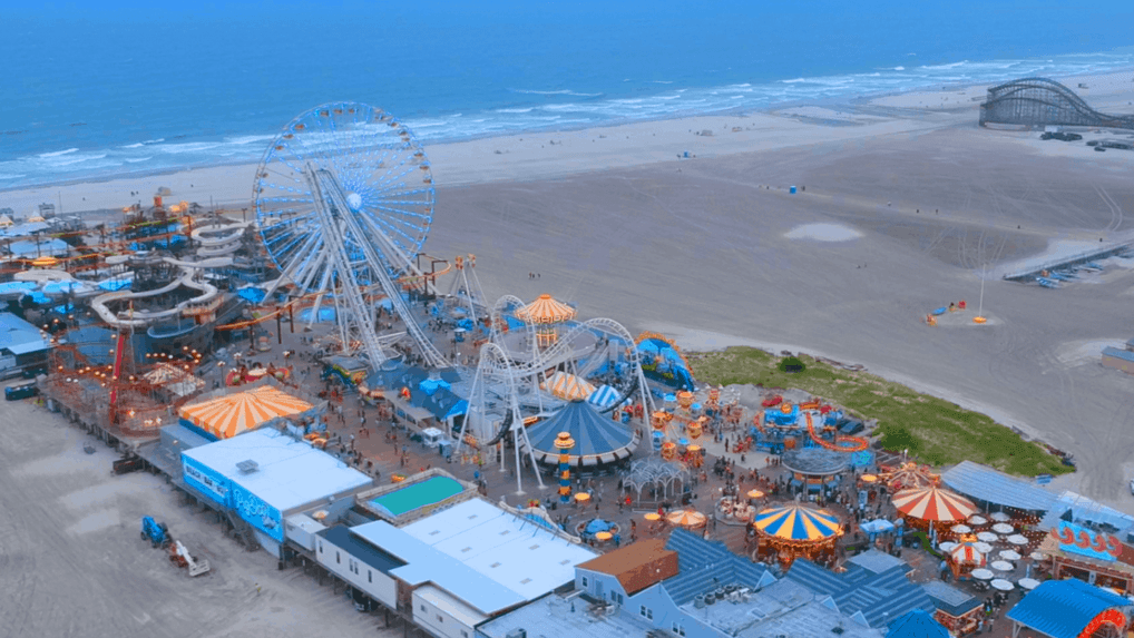 Drone view of Wildwood Boardwalk