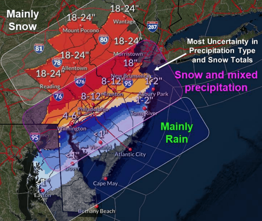 NJ Tri-State Snow Total Update