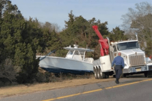 Boat Accident Removed Safely From Garden State Parkway