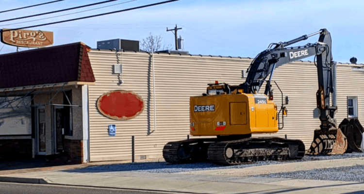 Demolition Trackers Are Sitting Outside Piro's