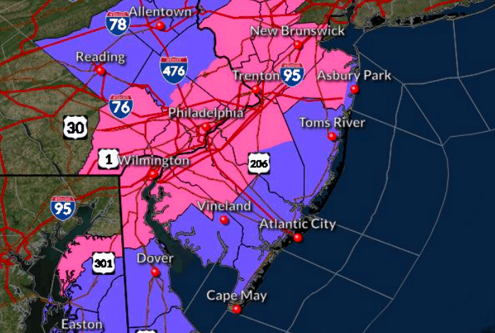 NJ + PA Winter Storm Warning Details