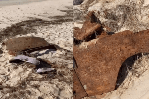 Beach Erosion Reveals Old Car In Cape May County