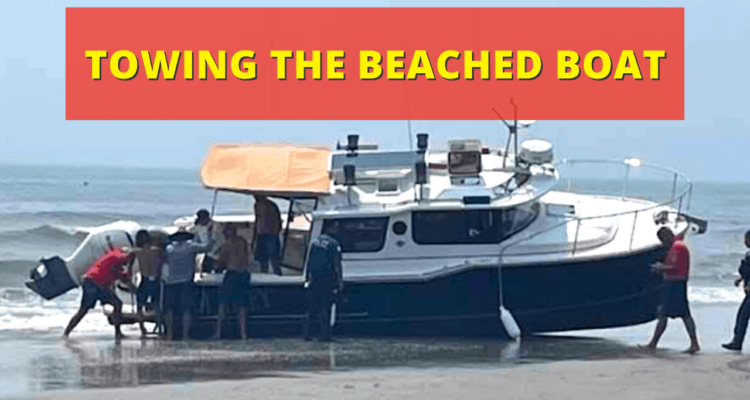 Towing The Beached N. Wildwood Boat Back To Sea (Video)