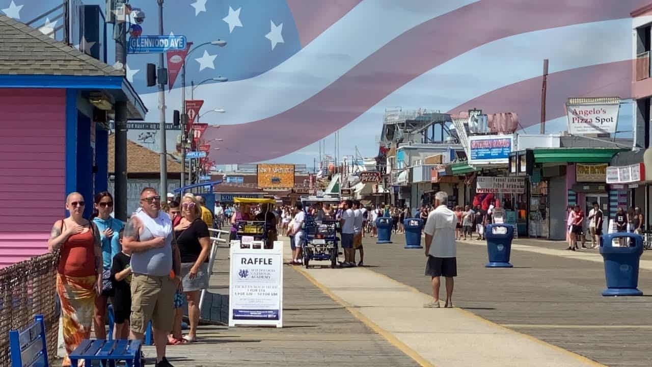 Wildwood On The National Anthem Playing On The Boardwalk
