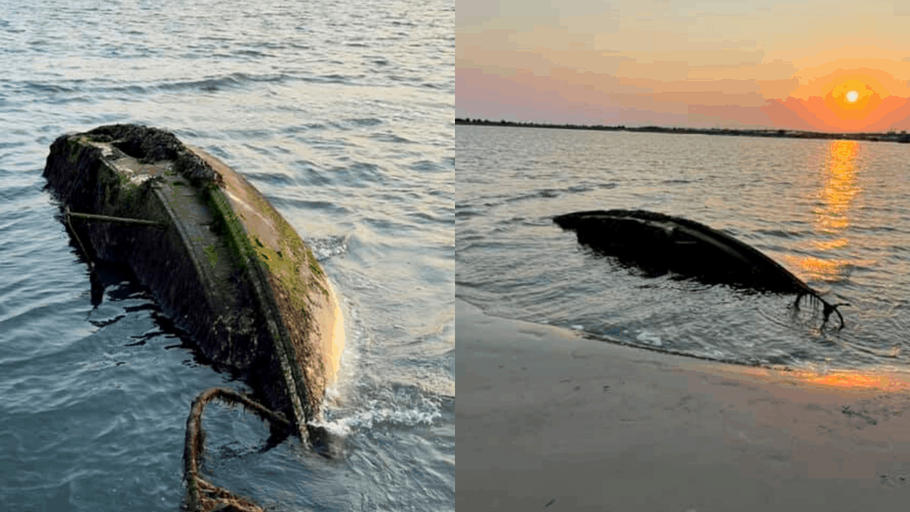 Mysterious Sunken Boat Washes Up In Stone Harbor