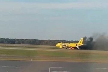 Plane’s Engine Catches Fire at AC Airport