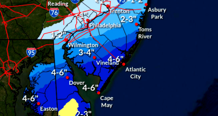 South Jersey Could See Up To 6 Inches of Snow