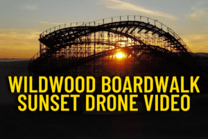 Wildwood Boardwalk Sunset Drone Video - 2022
