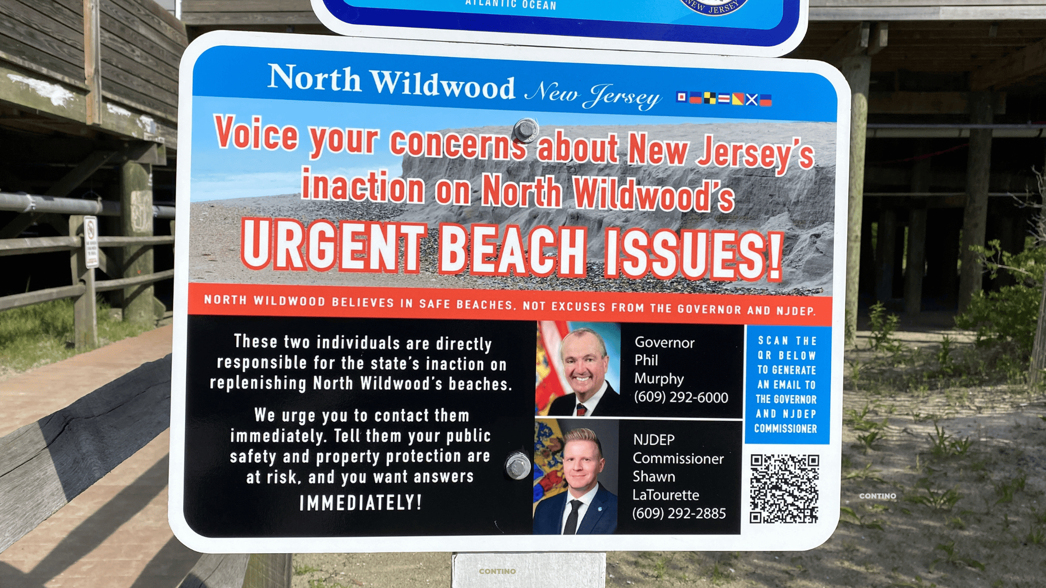 North Wildwood Installs Phil Murphy Signs on the Beach