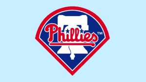 Philadelphia Phillies logo with Liberty Bell inside a diamond shape.