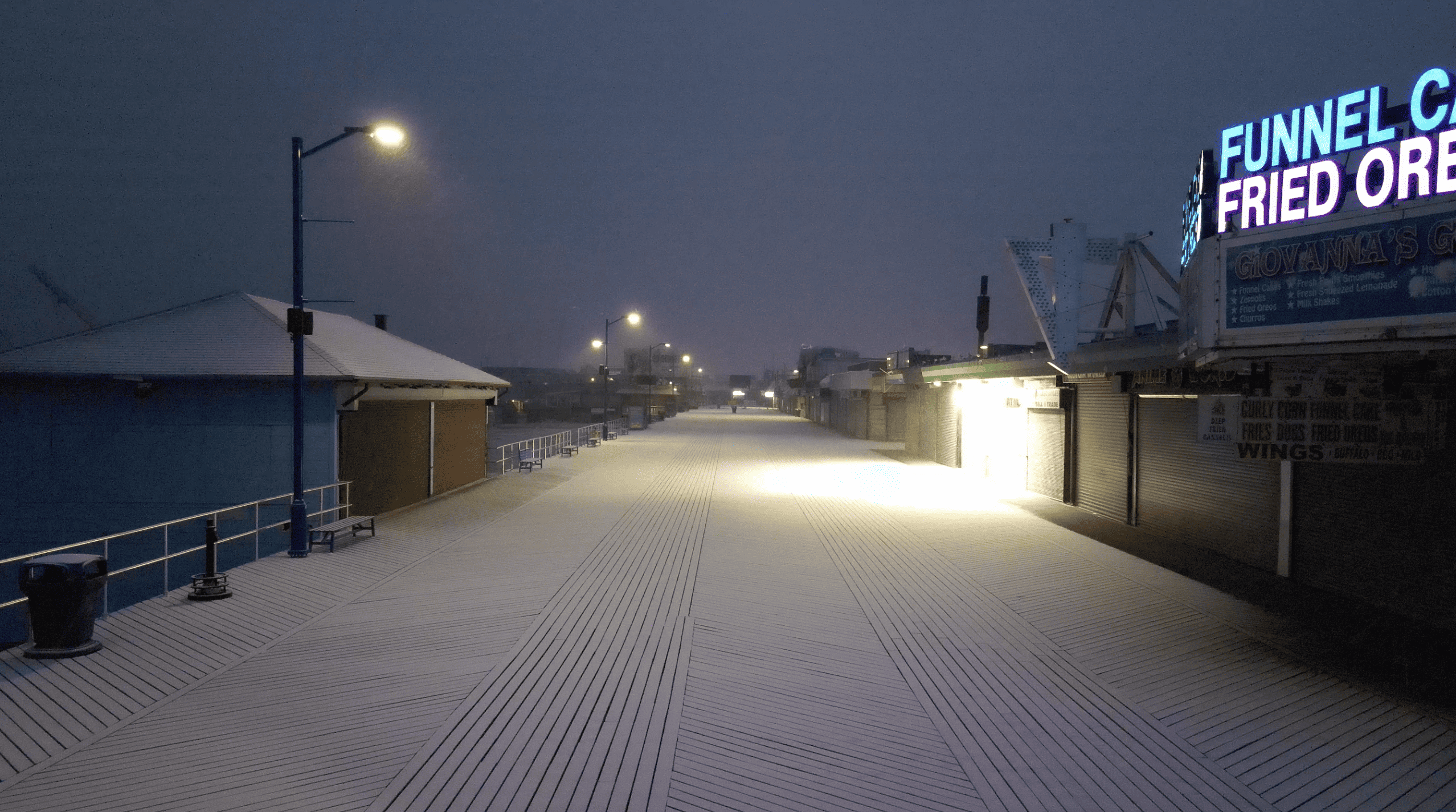 Wildwood Boardwalk in Snow 2024