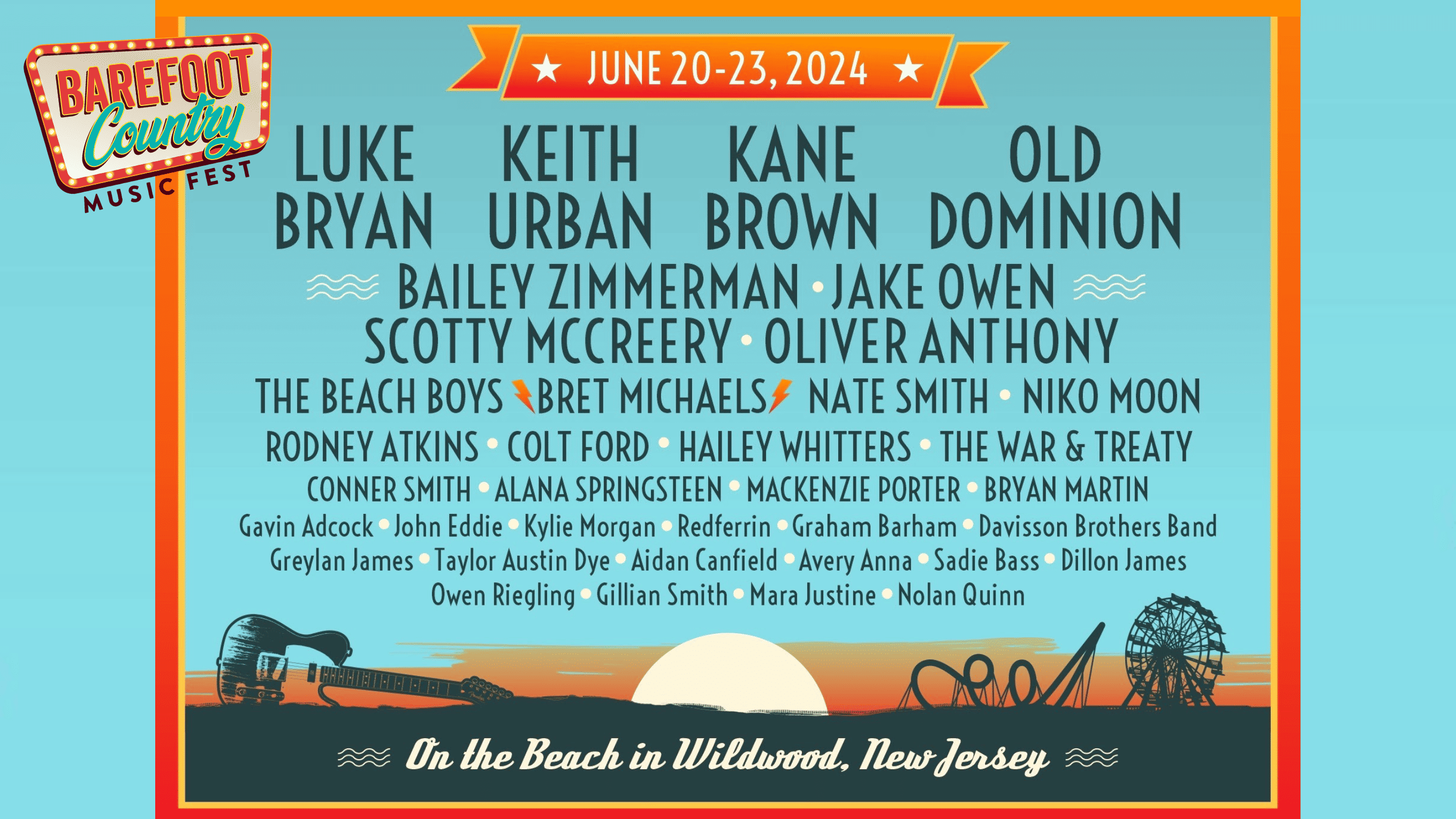 Barefoot Country Music Festival 2024 Lineup!