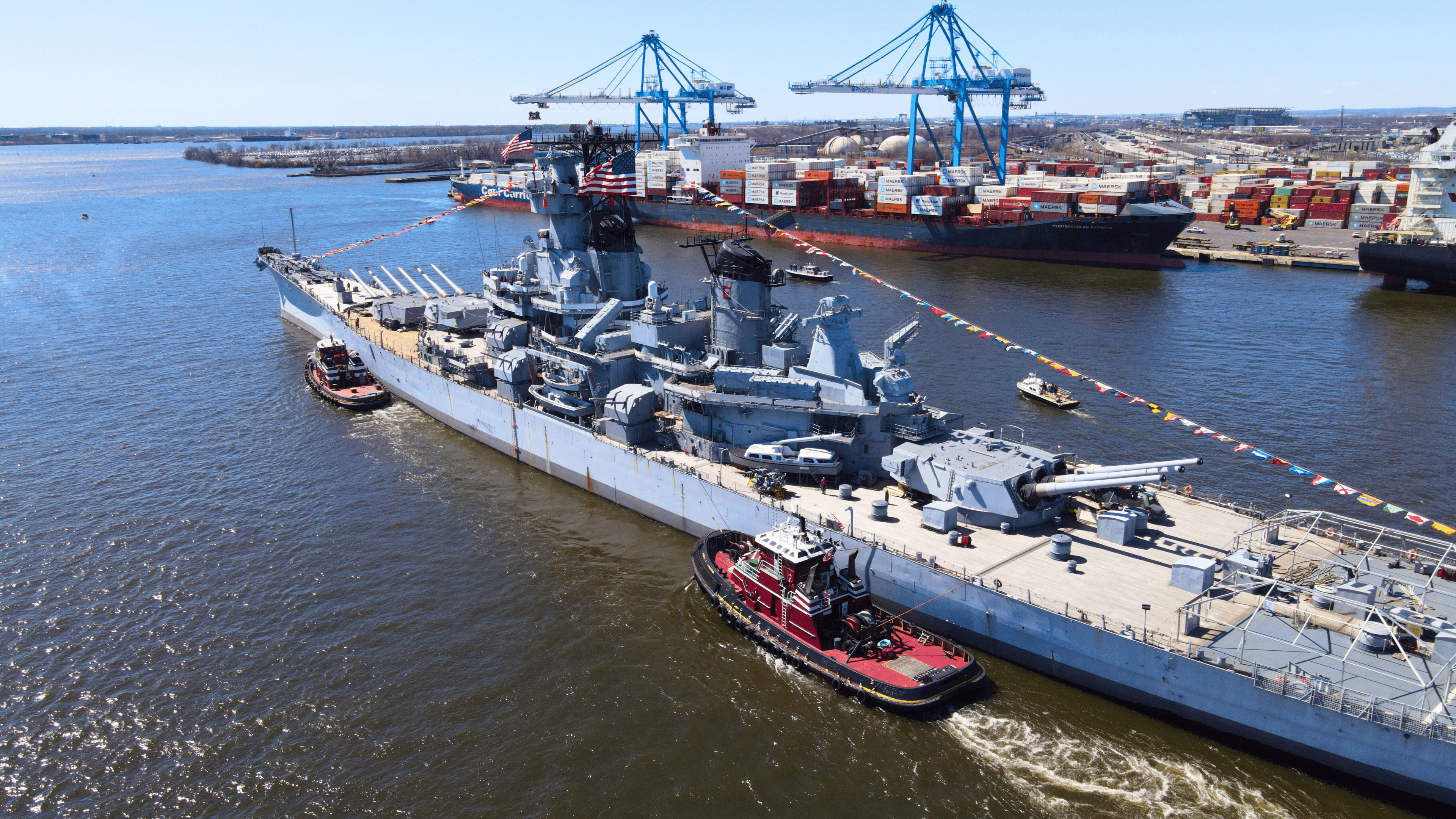 Battleship New Jersey's Journey Down the Delaware