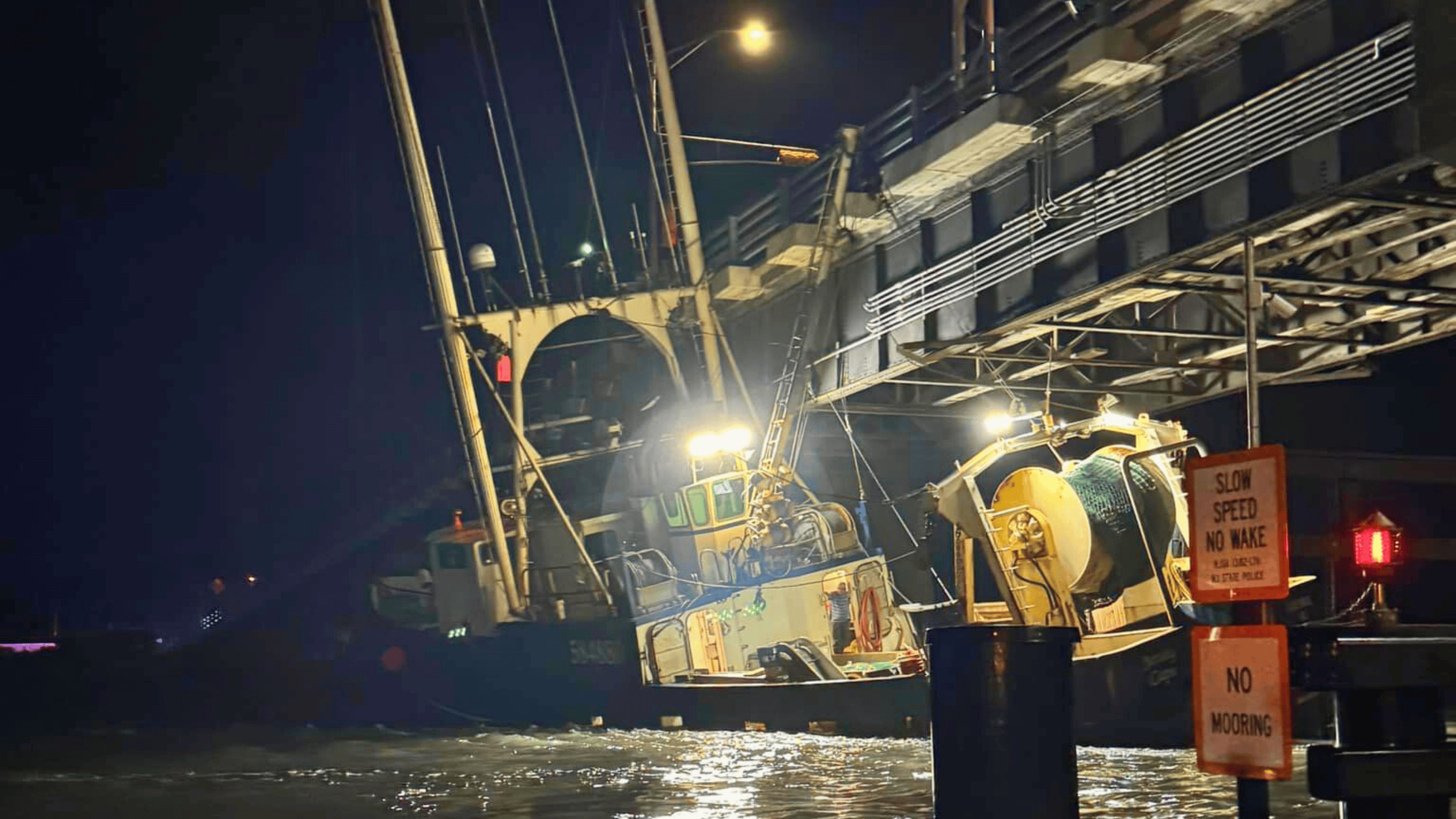 Fishing Boat Collides with Middle Thorofare Bridge Following Power Failure