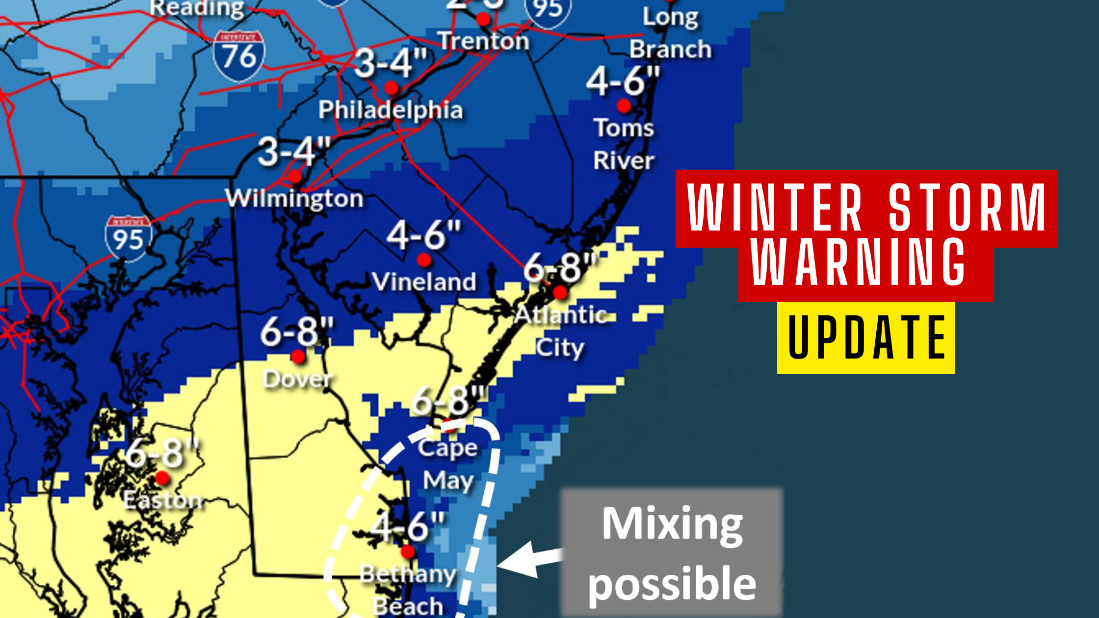 Winter Storm Warning Issued for South Jersey - Heavy Snow Expected