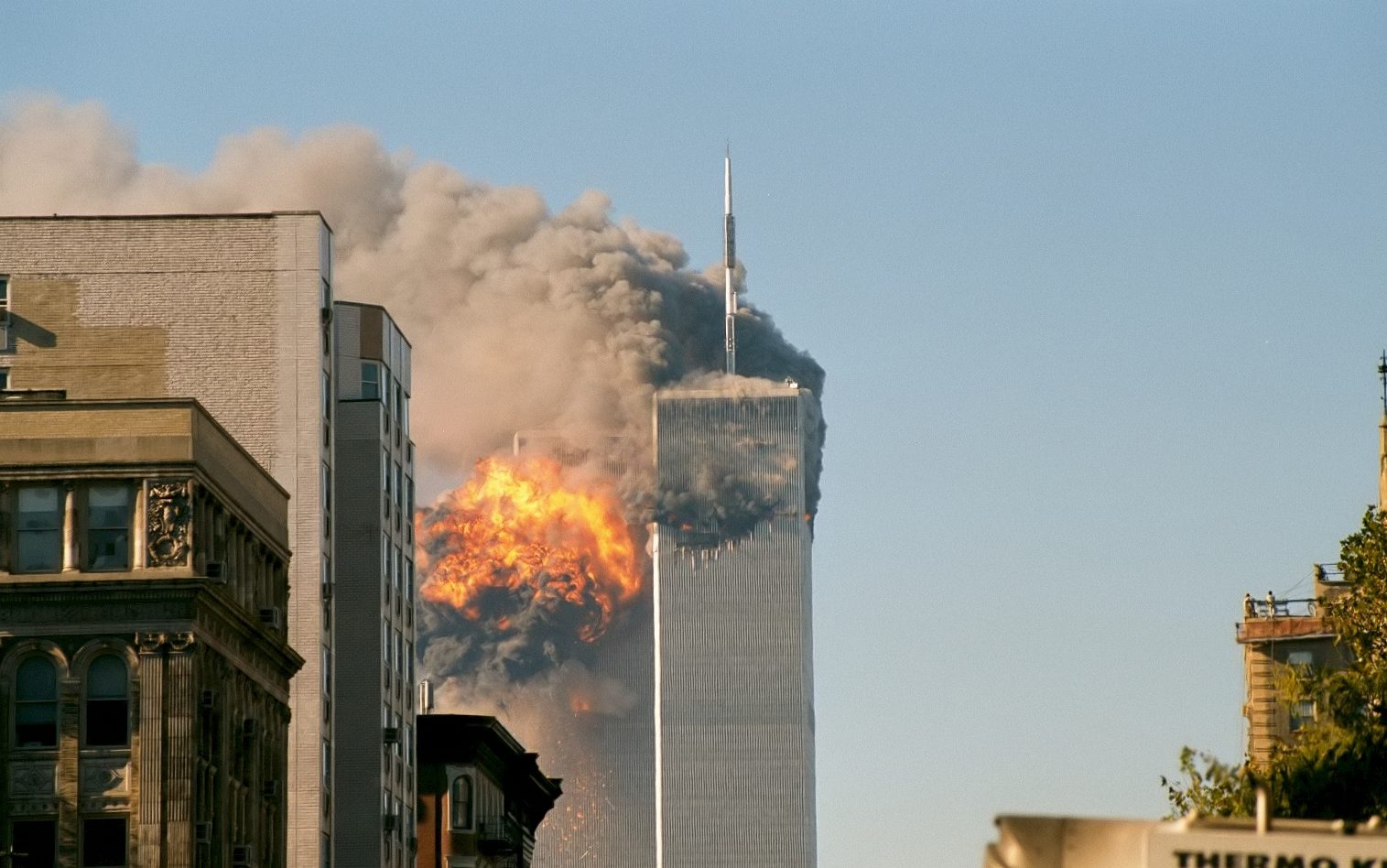 UA Flight 175 hits WTC south tower 9-11