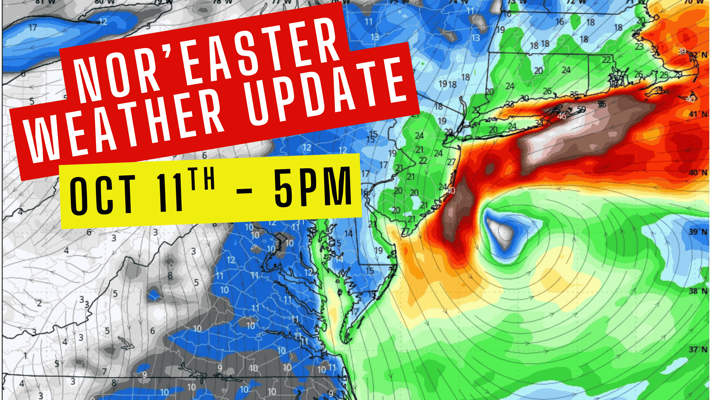 Nor'Easter Threatens New Jersey With Major Flooding and Damaging Winds - 5PM UPDATE