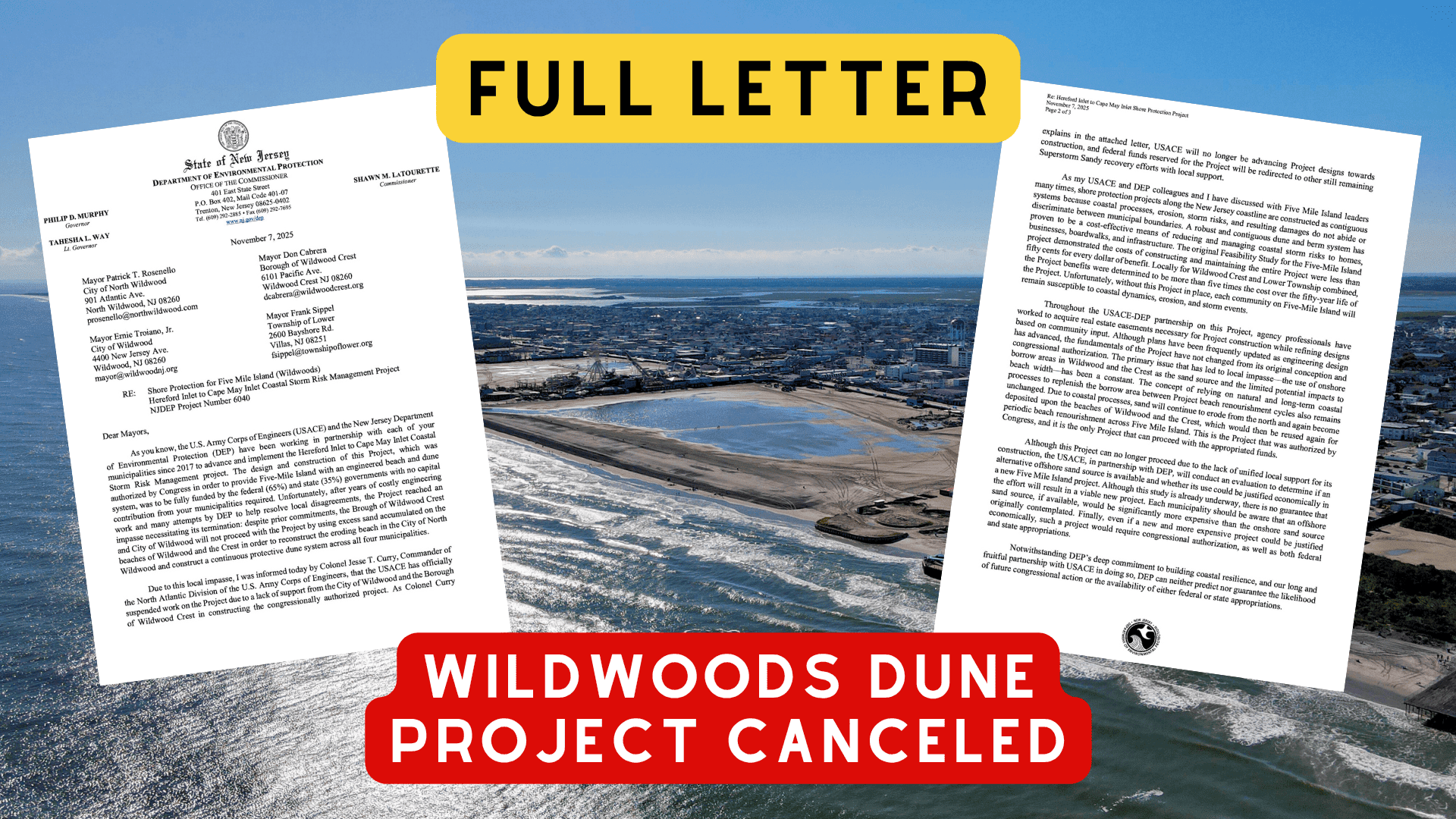 Read the Full DEP Letter Ending the Wildwood Dune Project