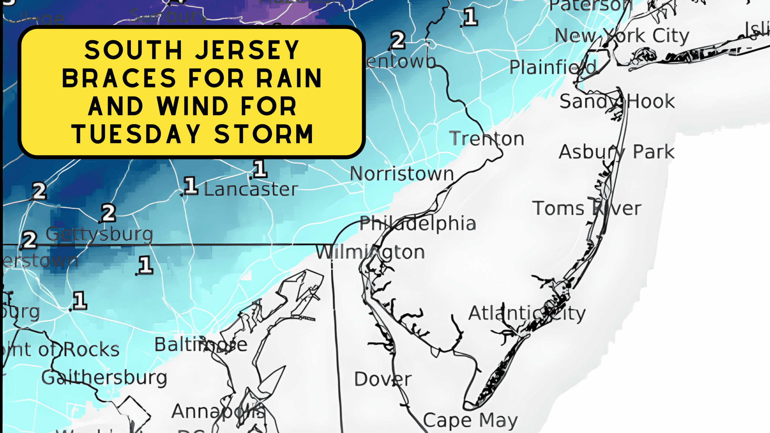 South Jersey Braces for Rain And Wind For Tuesday Storm