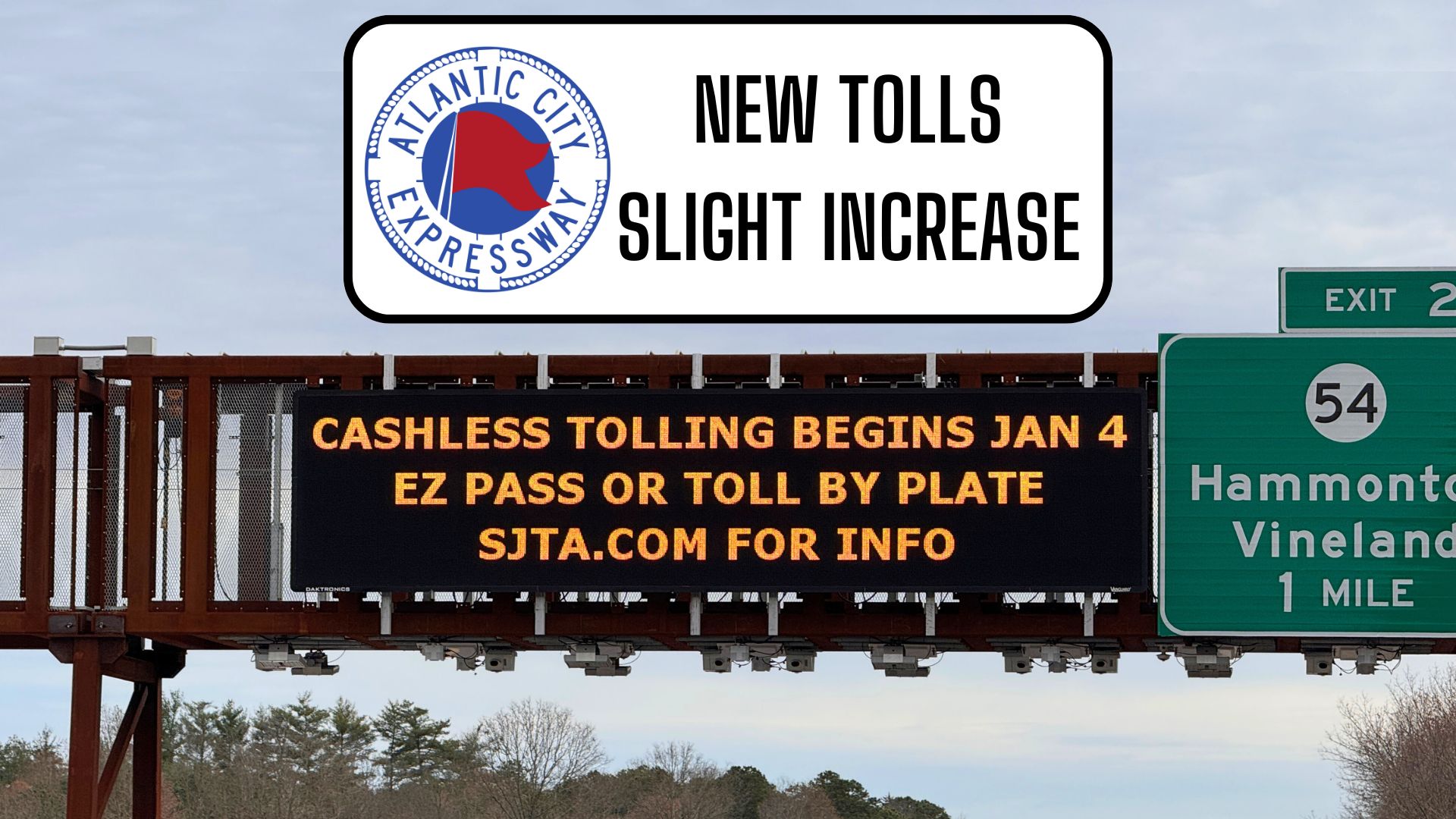 Atlantic City Expressway Goes Cashless Jan. 4 With Toll Increase
