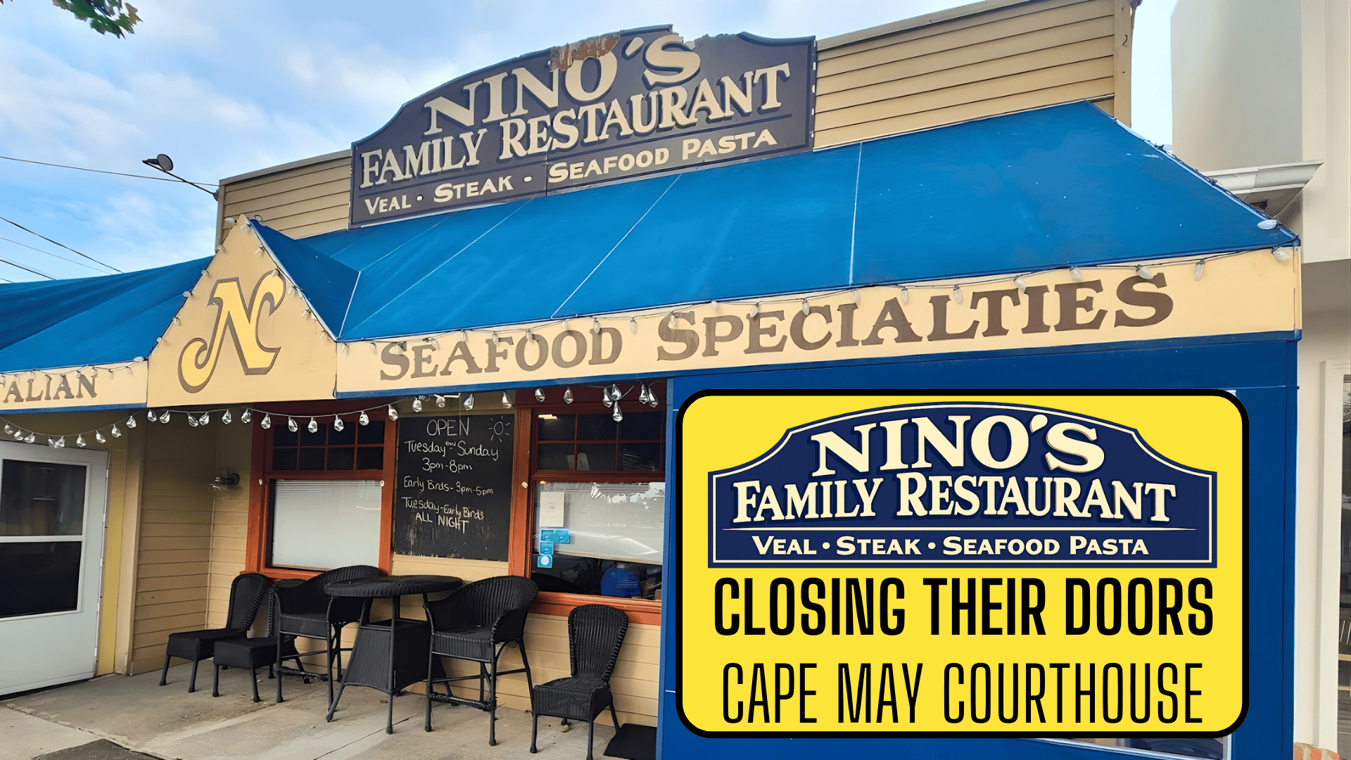 Nino&rsquo;s Family Restaurant Closes After 30 Years in Cape May Courthouse